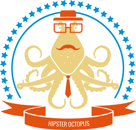 T-shirt hipster octopus
